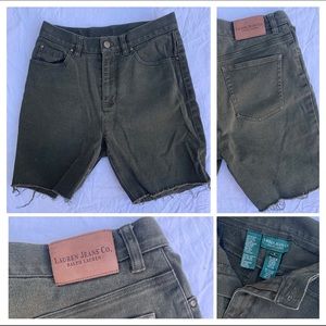 Ralph Lauren Olive Green Cutoff Jean Shorts